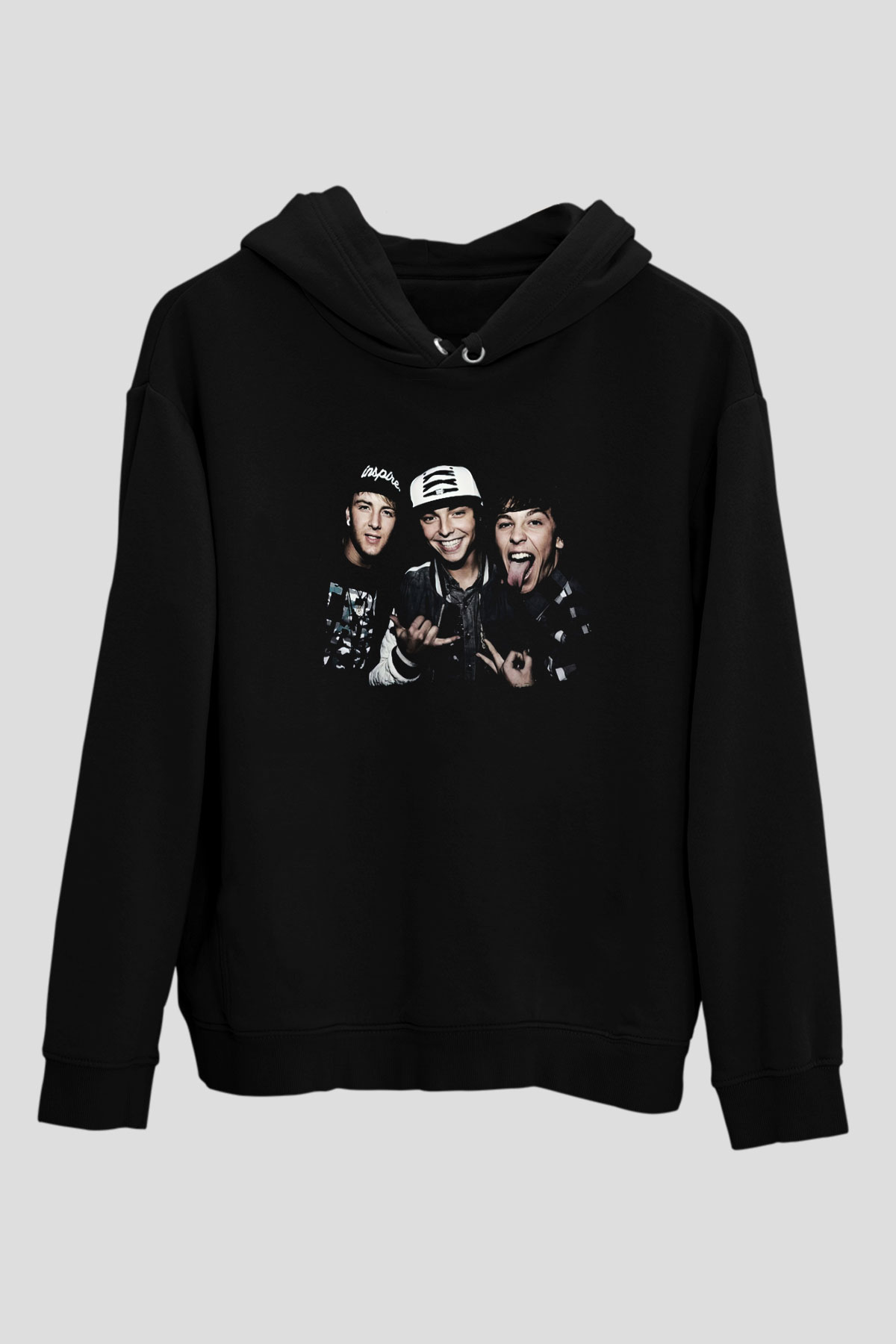 Emblem3 Siyah Unisex Kapüşonlu Sweatshirt