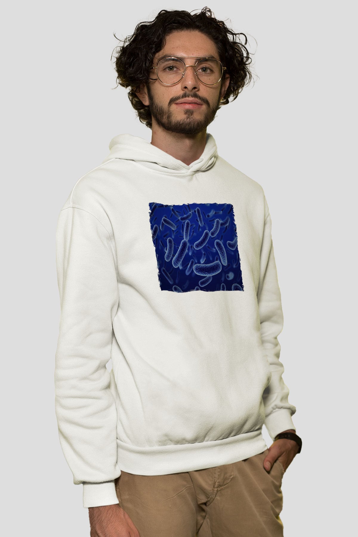 Embriyolog Beyaz Unisex Kapüşonlu Sweatshirt