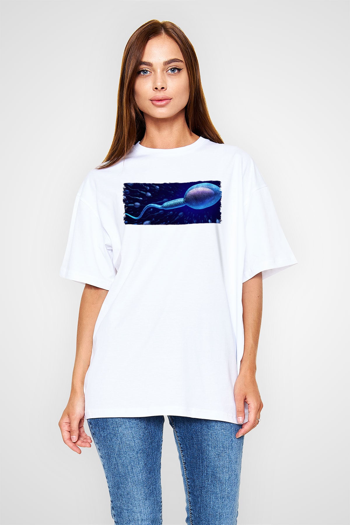 Embriyolog Beyaz Oversize Tişört Oversize T-shirt - TişörtFabrikası