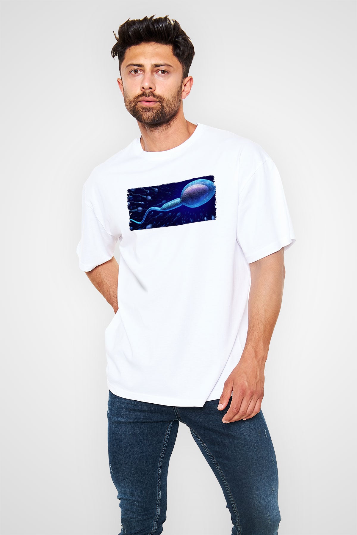 Embriyolog Beyaz Oversize Tişört Oversize T-shirt - TişörtFabrikası