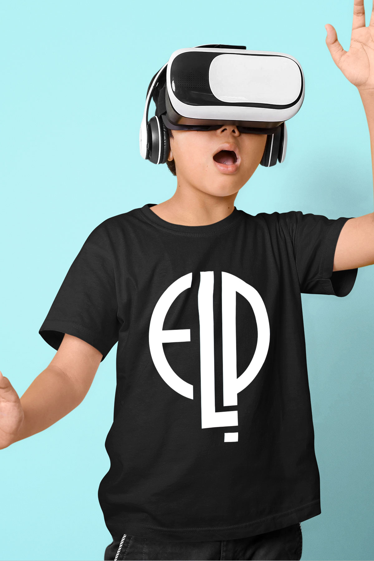 Emerson, Lake and Palmer Baskılı Siyah Unisex Çocuk Tişört