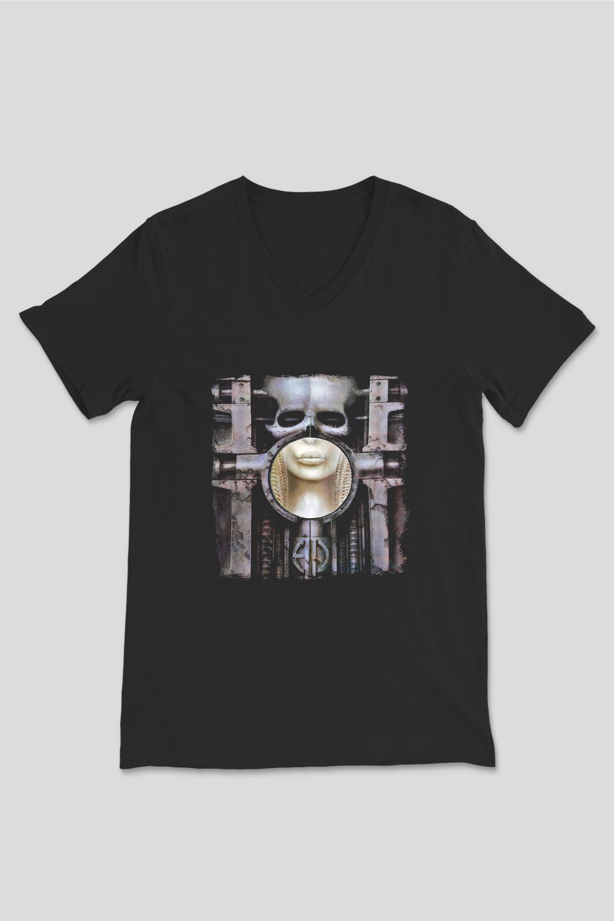 Emerson,Lake and Palmer Baskılı Unisex Siyah V Yaka Tişört