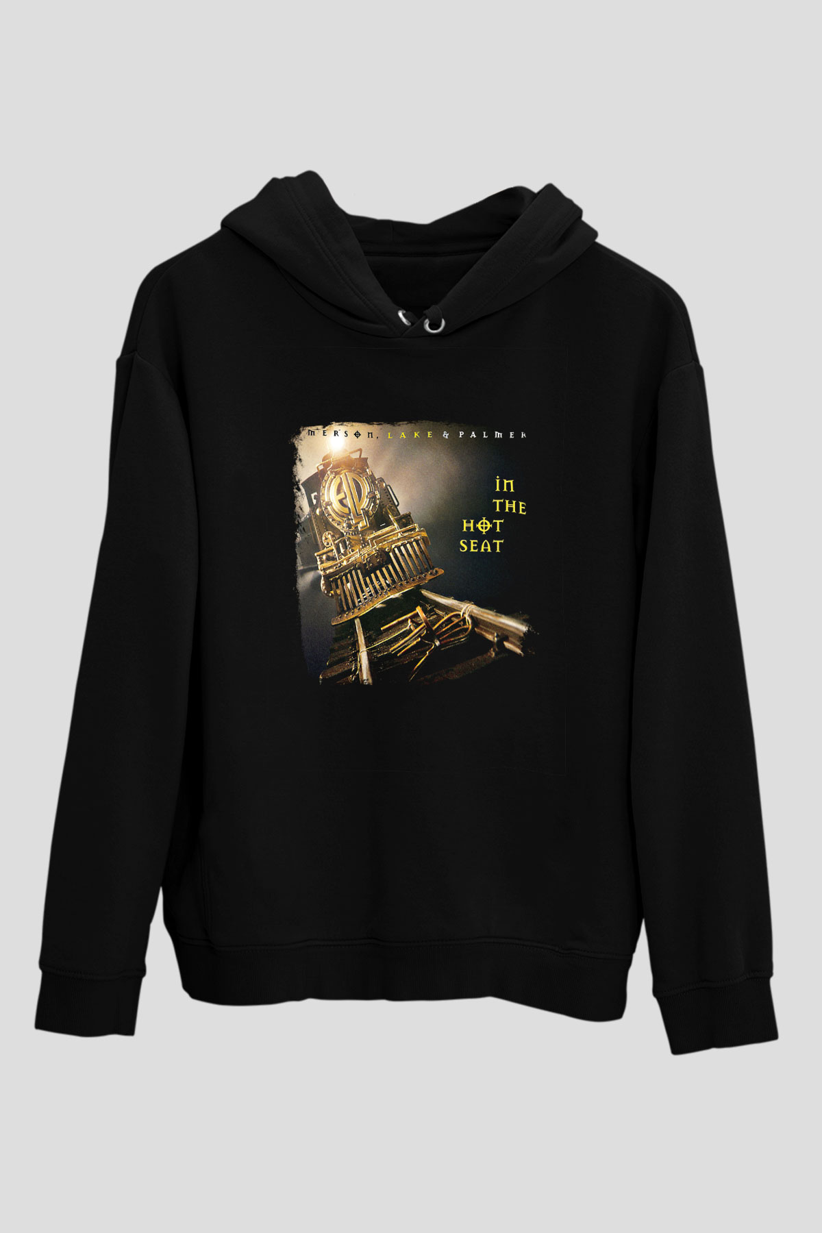 Emerson,Lake and Palmer Baskılı Unisex Siyah Hoodie