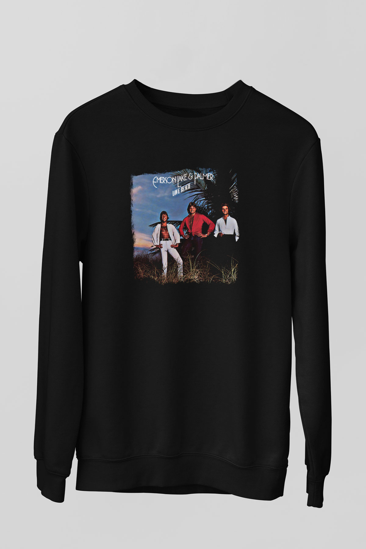 Emerson,Lake and Palmer Baskılı Unisex Siyah Sweatshirt