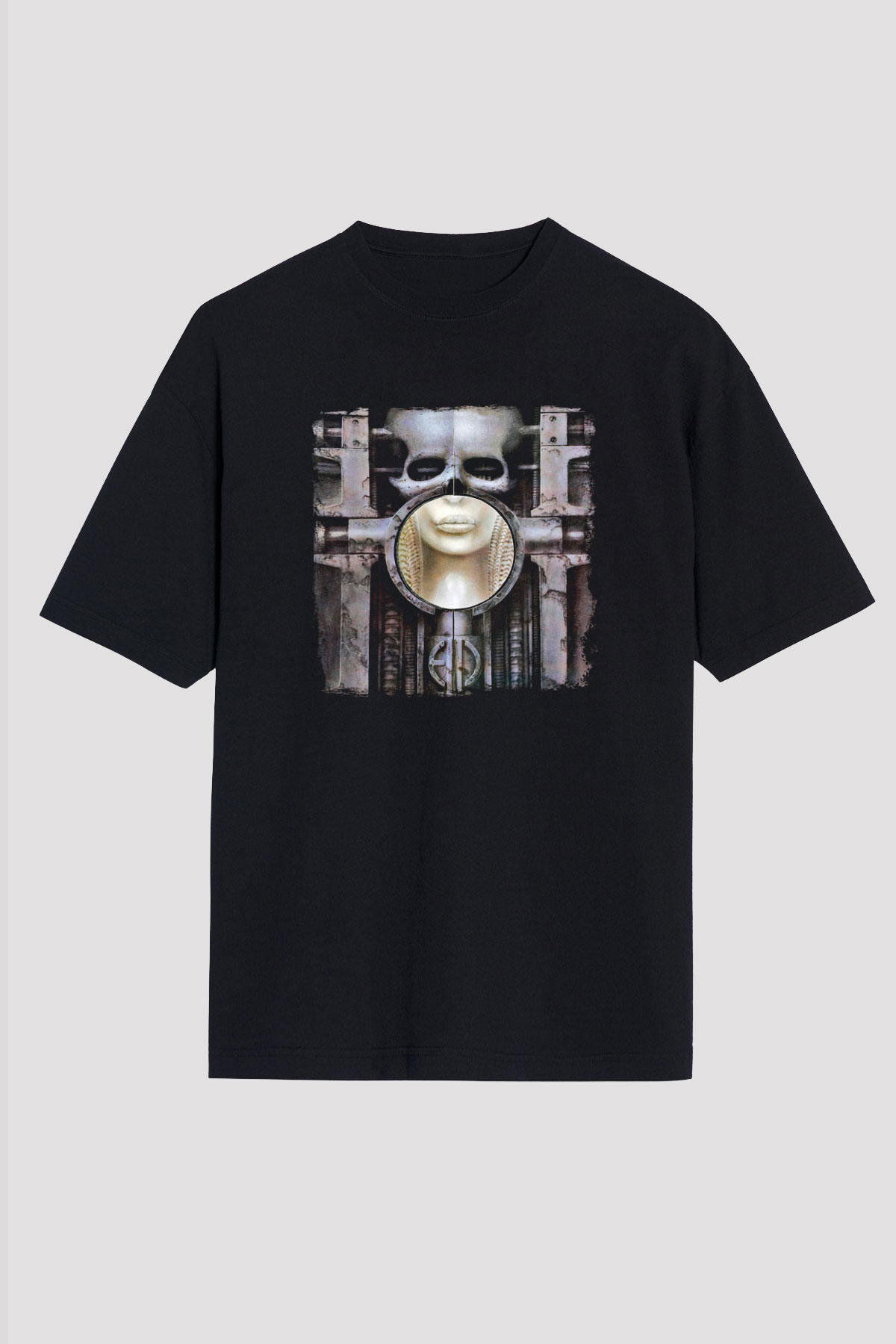 Emerson,Lake and Palmer Baskılı Unisex Siyah Oversize Tişört