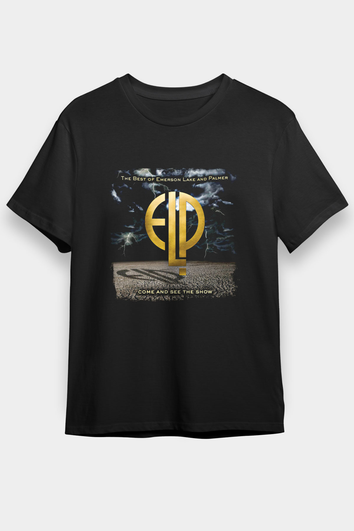 Emerson,Lake and Palmer Baskılı Unisex Siyah Tişört