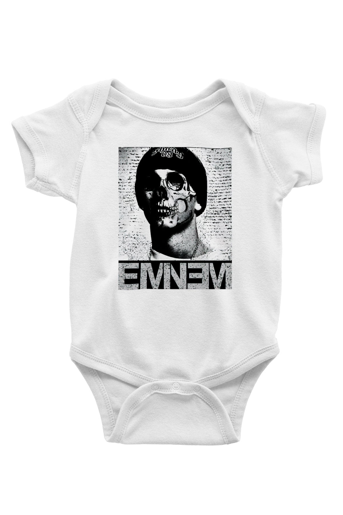 Eminem Baskılı Beyaz Unisex Bebek Body - Zıbın