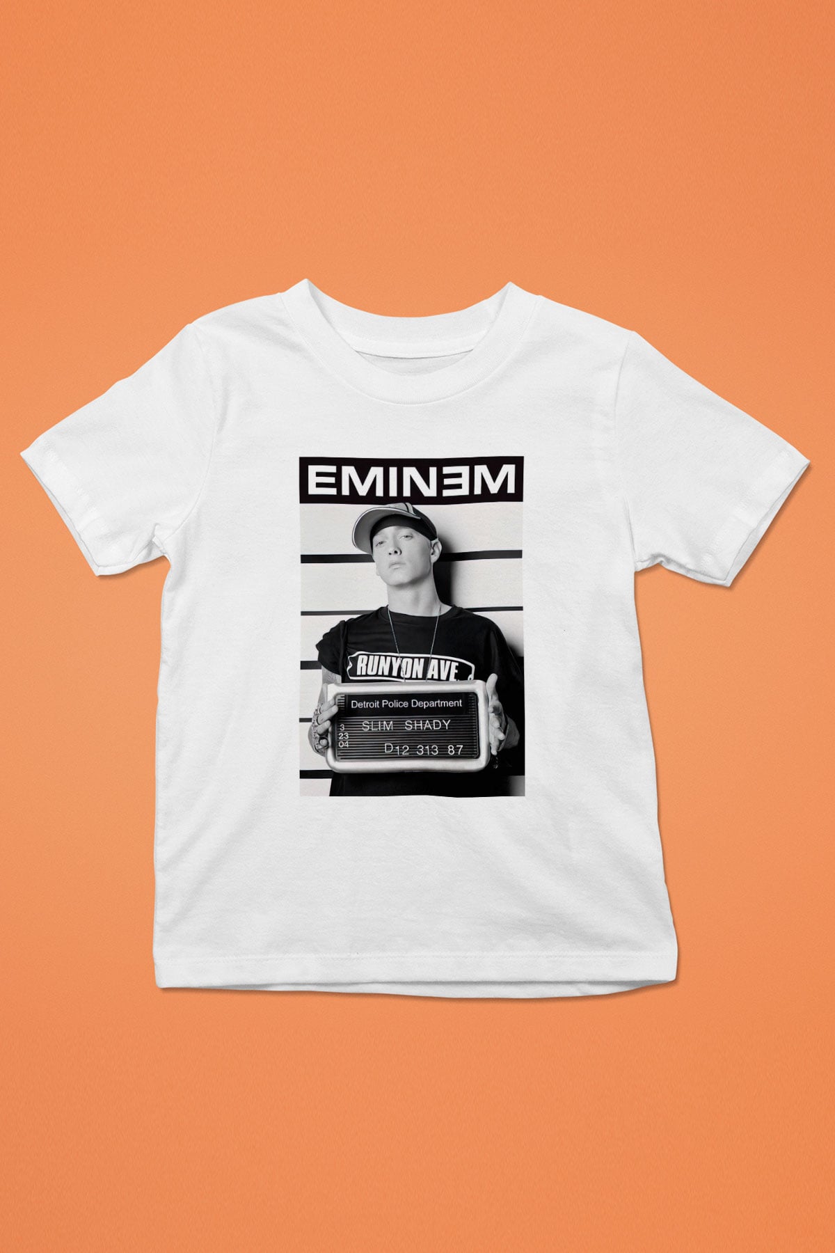 Eminem Baskılı Beyaz Unisex Çocuk Tişört