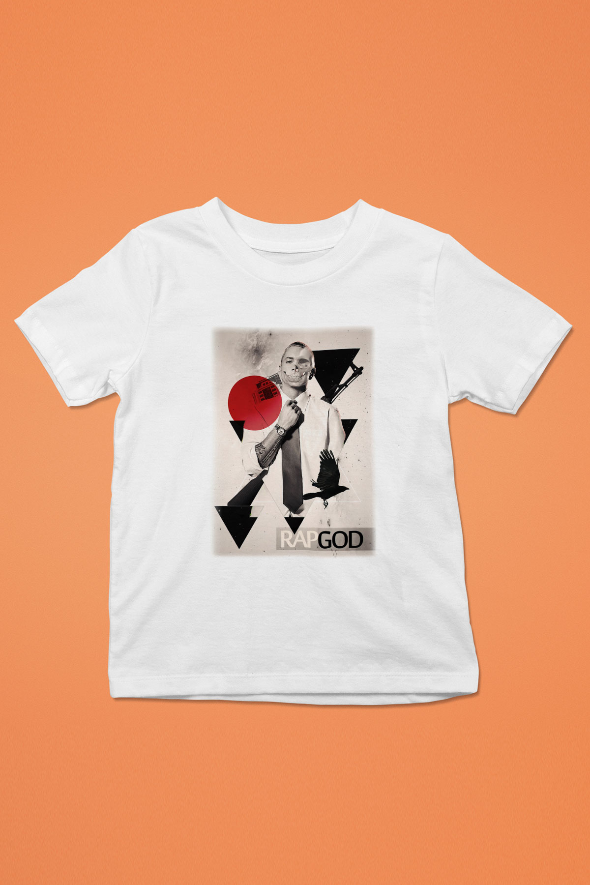 Eminem Baskılı Beyaz Unisex Çocuk Tişört