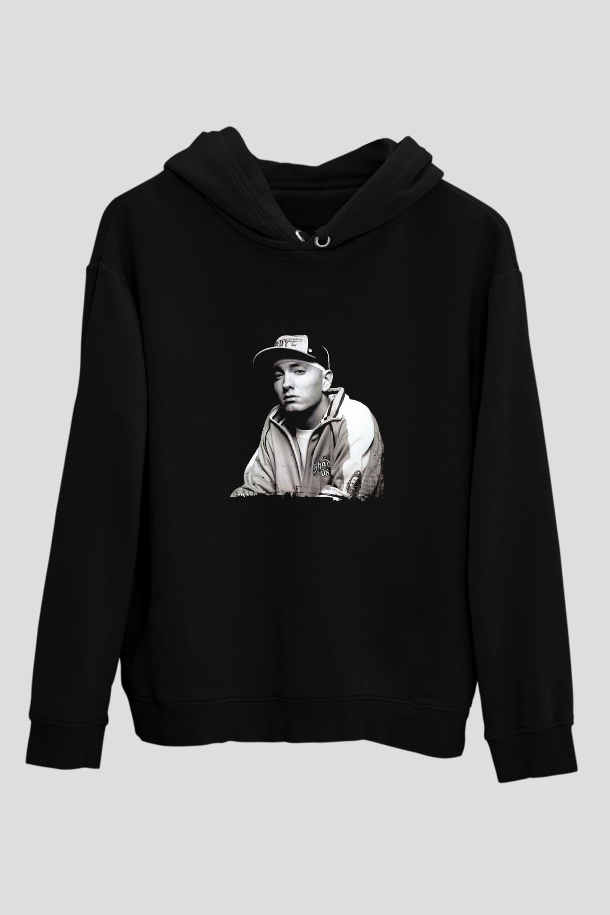 Eminem Baskılı Unisex Siyah Hoodie