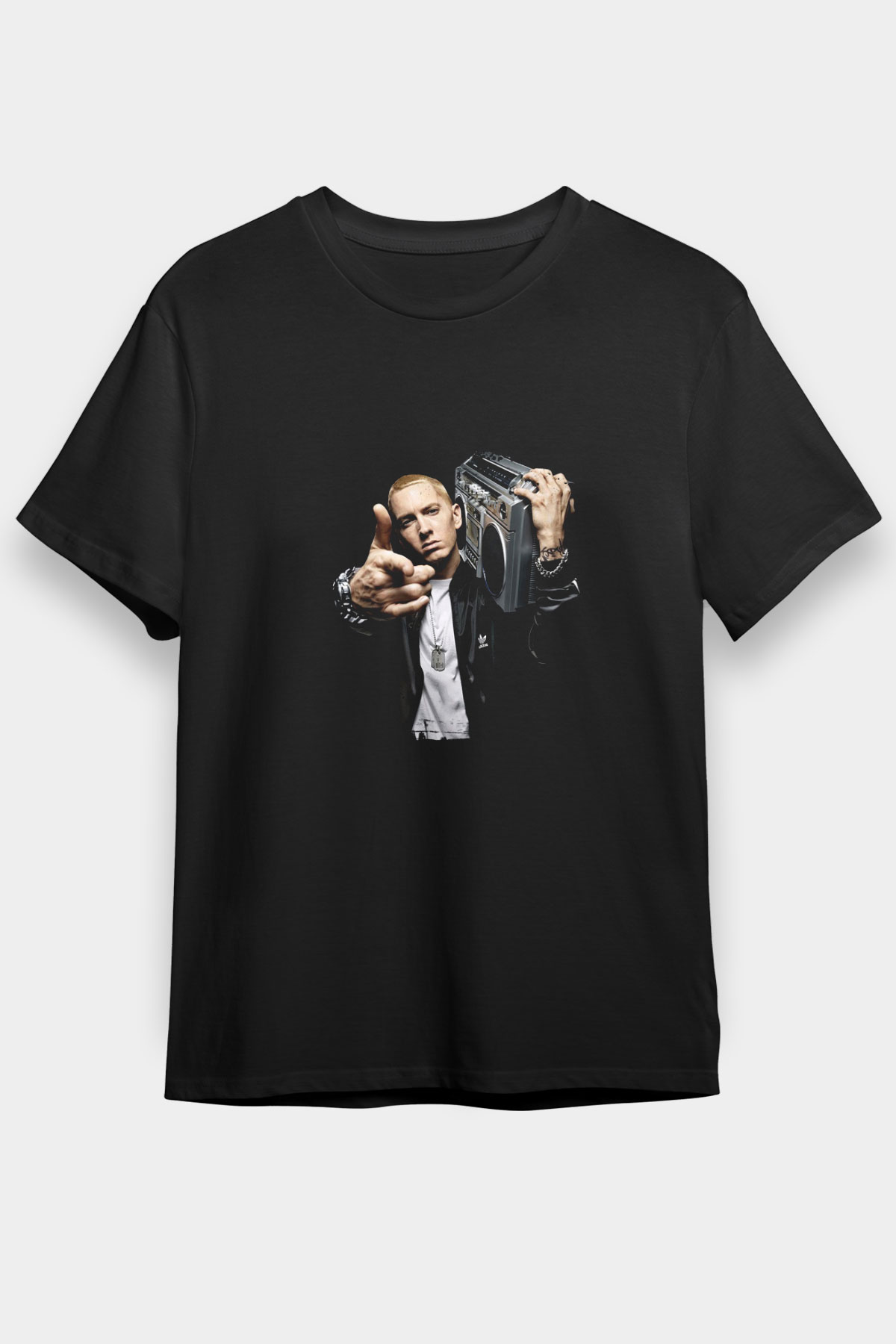 Eminem Baskılı Unisex Siyah Tişört