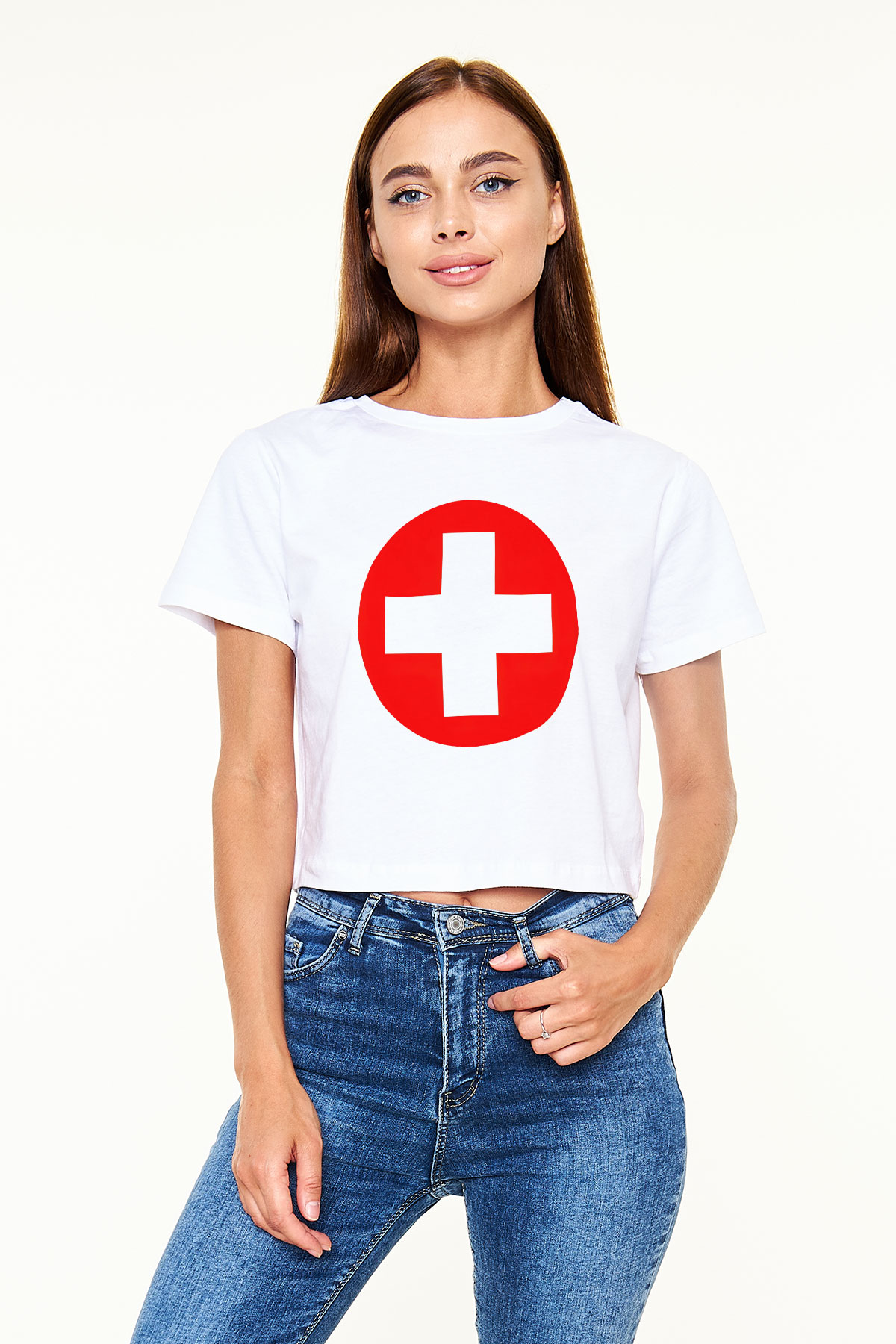 Eminem Beyaz Croptop Tişört