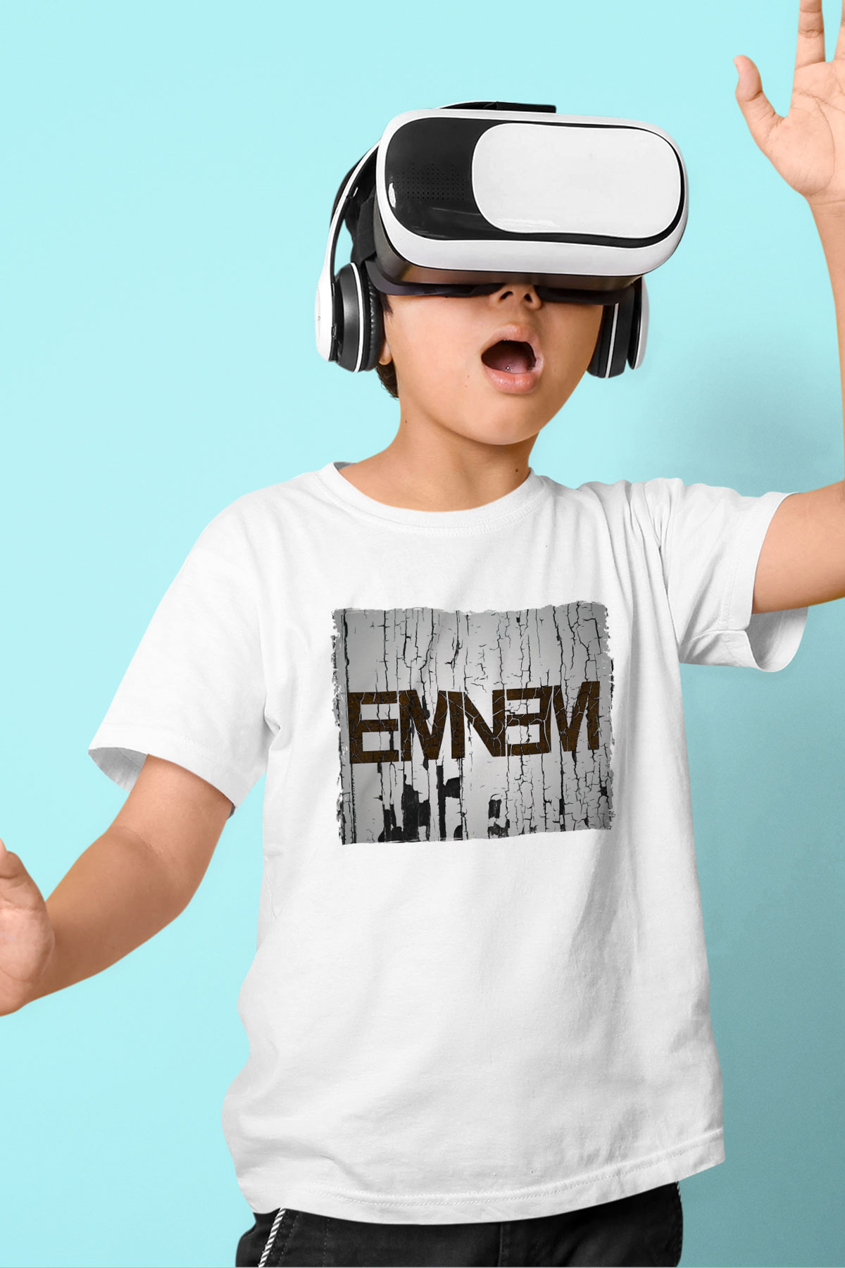 Eminem Beyaz Unisex Çocuk Tişört
