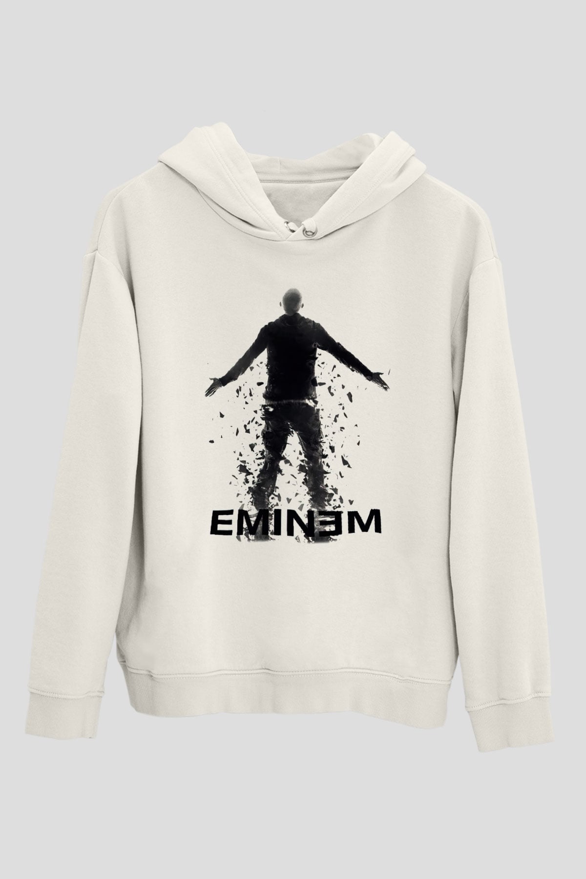 Eminem Beyaz Unisex Kapşonlu Sweatshirt