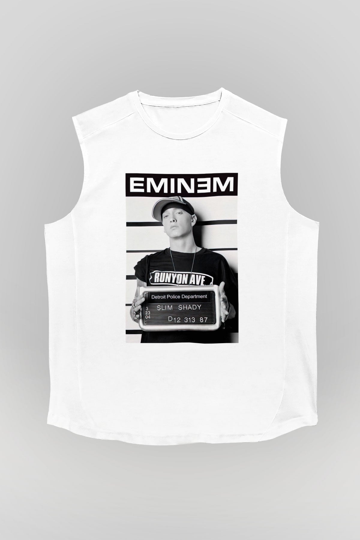 Eminem Beyaz Unisex Kolsuz Tişört