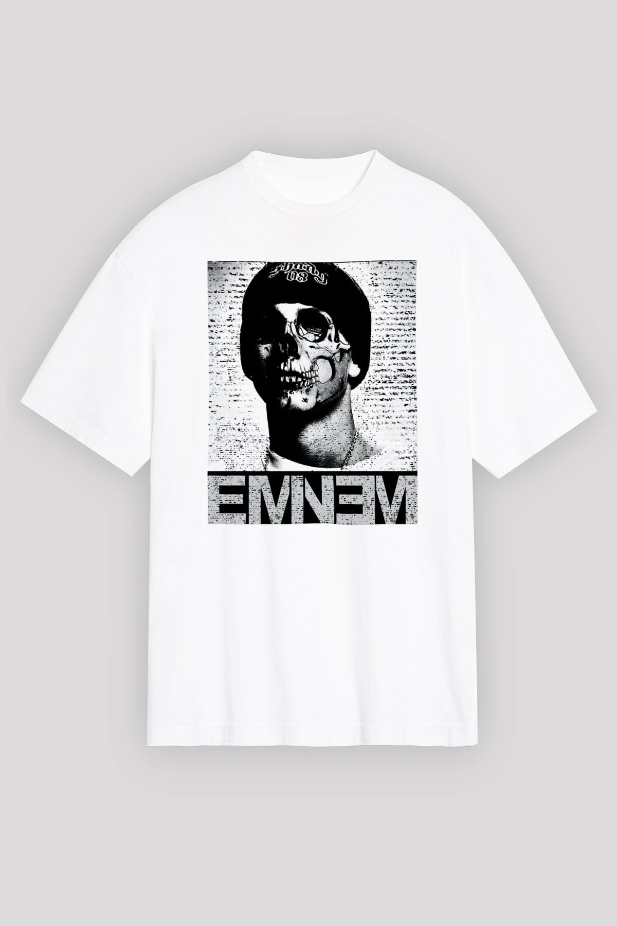 Eminem Beyaz Unisex Oversize Tişört T-Shirt
