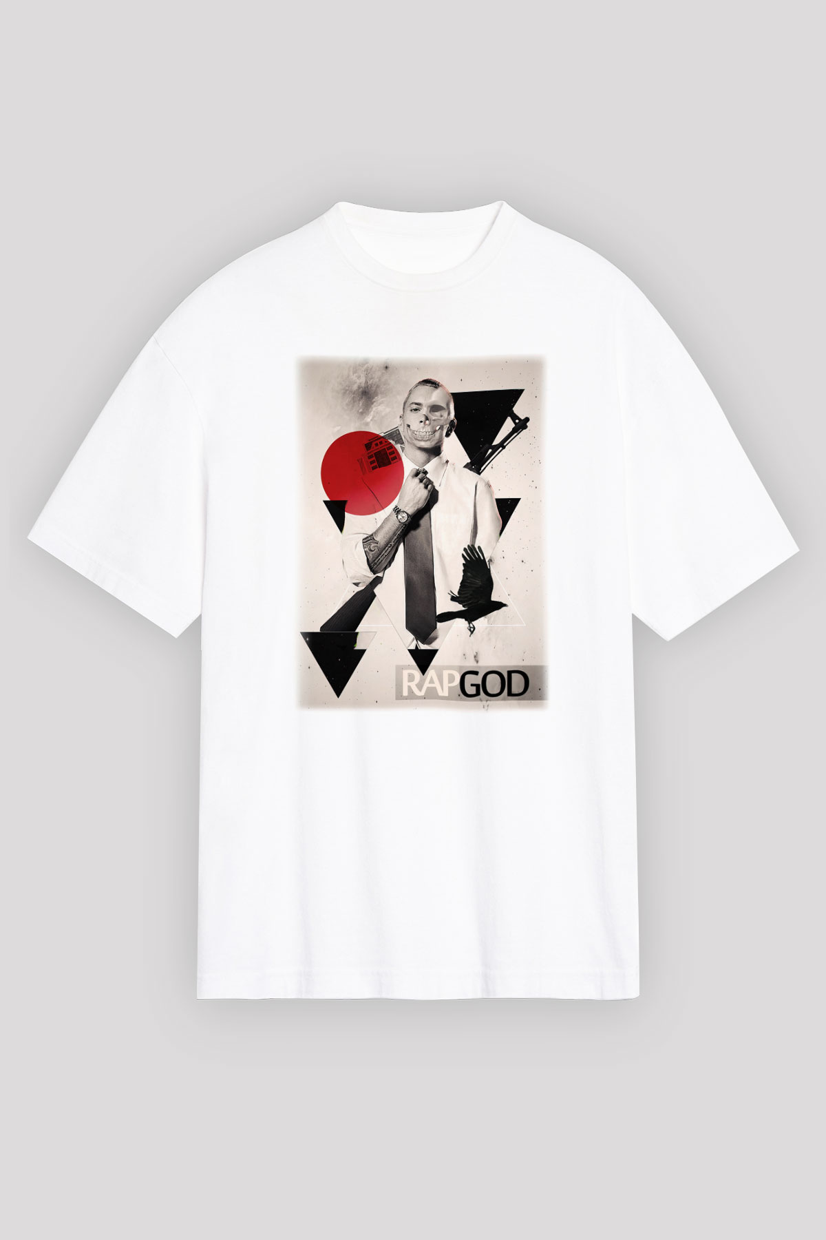 Eminem Beyaz Unisex Oversize Tişört T-Shirt