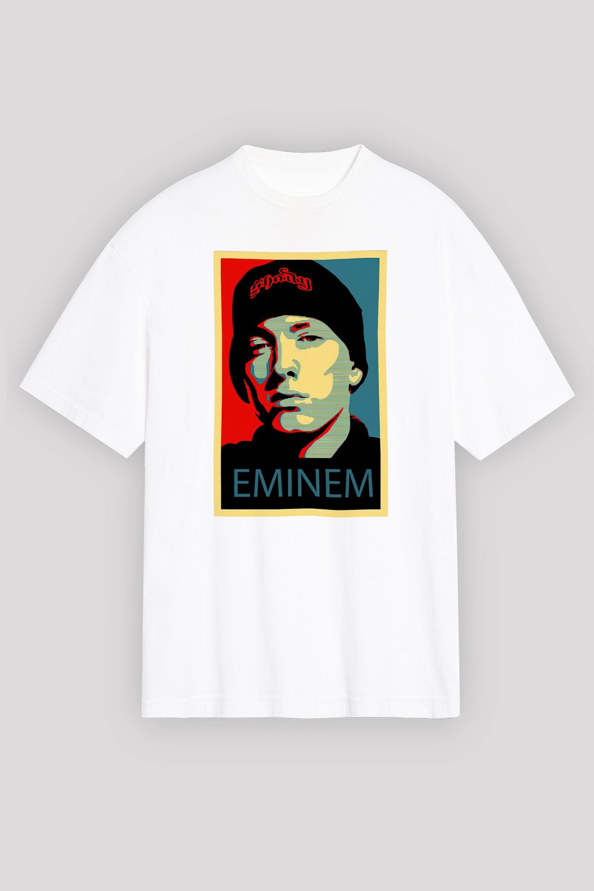 Eminem Beyaz Unisex Oversize Tişört T-Shirt