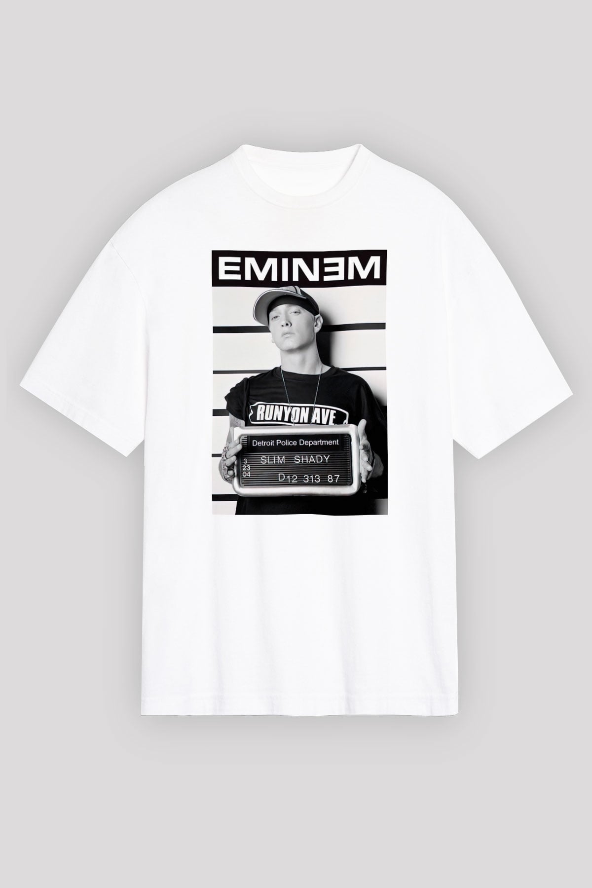 Eminem Beyaz Unisex Oversize Tişört T-Shirt