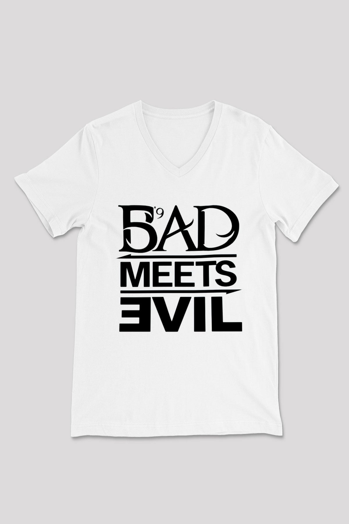 Eminem Beyaz Unisex V Yaka Tişört T-Shirt