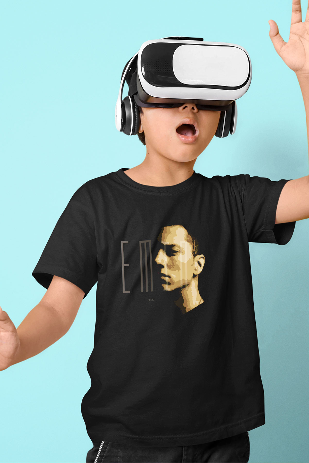 Eminem Siyah Unisex Çocuk Tişört