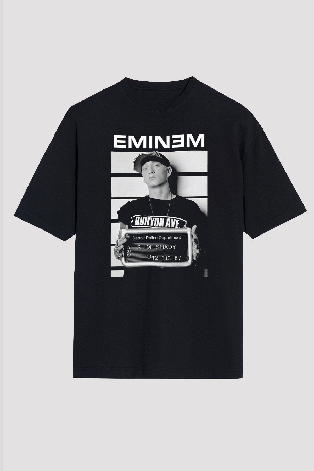 Eminem Siyah Unisex Oversize Tişört T-Shirt