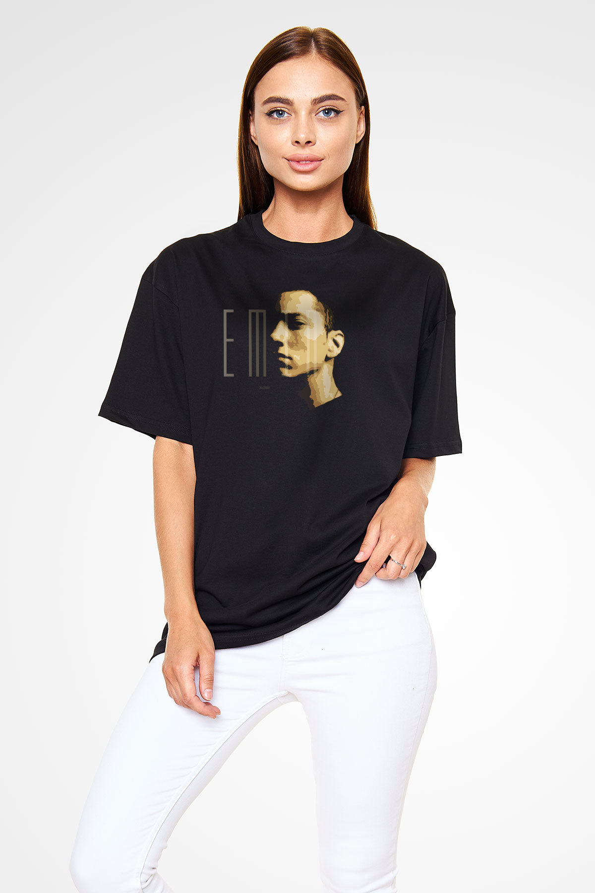 Eminem Siyah Oversize Tişört Oversize T-shirt - TişörtFabrikası
