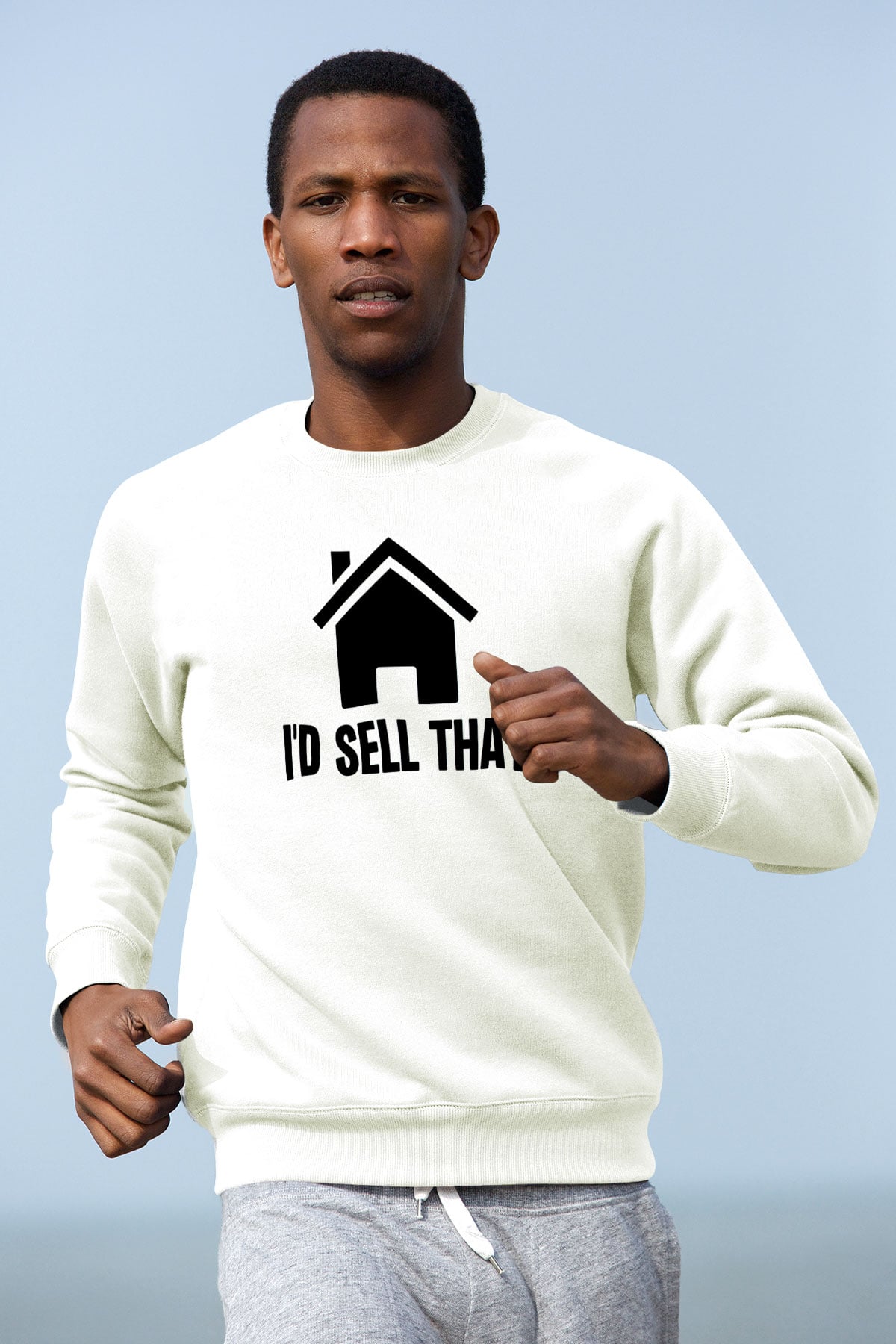 Emlakçı Beyaz Unisex Sweatshirt