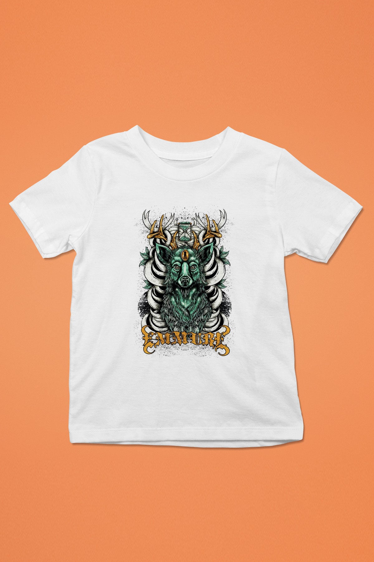 Emmure Baskılı Beyaz Unisex Çocuk Tişört