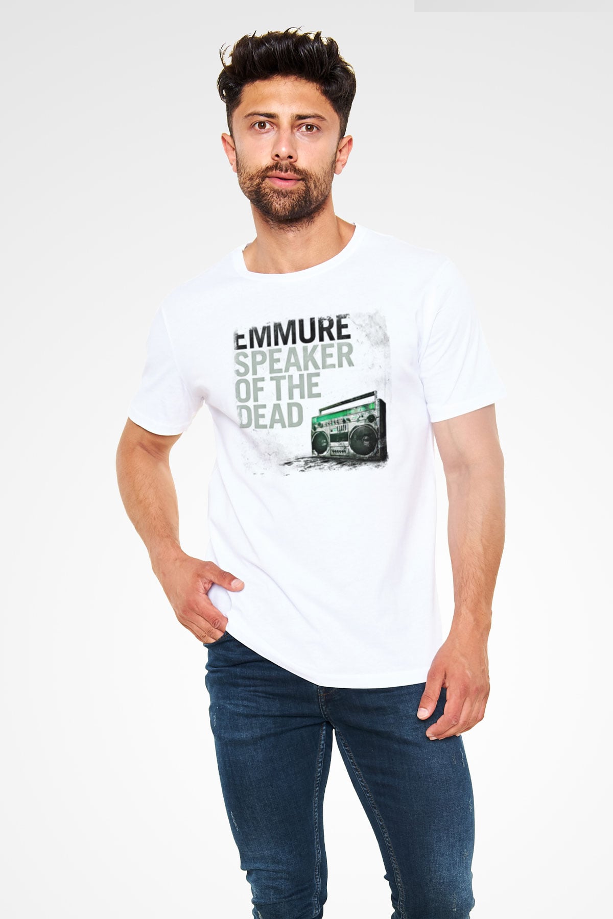 Emmure Baskılı Unisex Beyaz Tişört