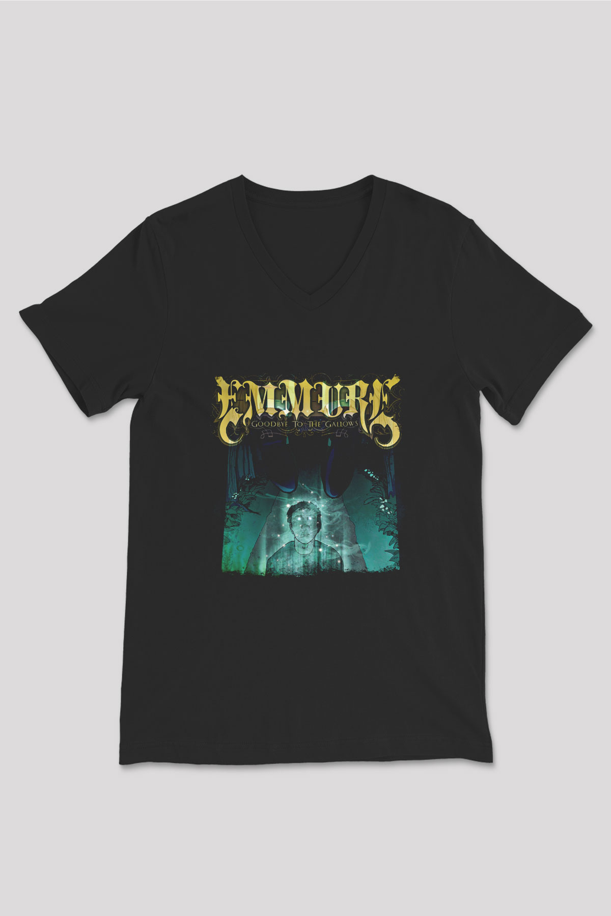 Emmure Baskılı Unisex Siyah V Yaka Tişört
