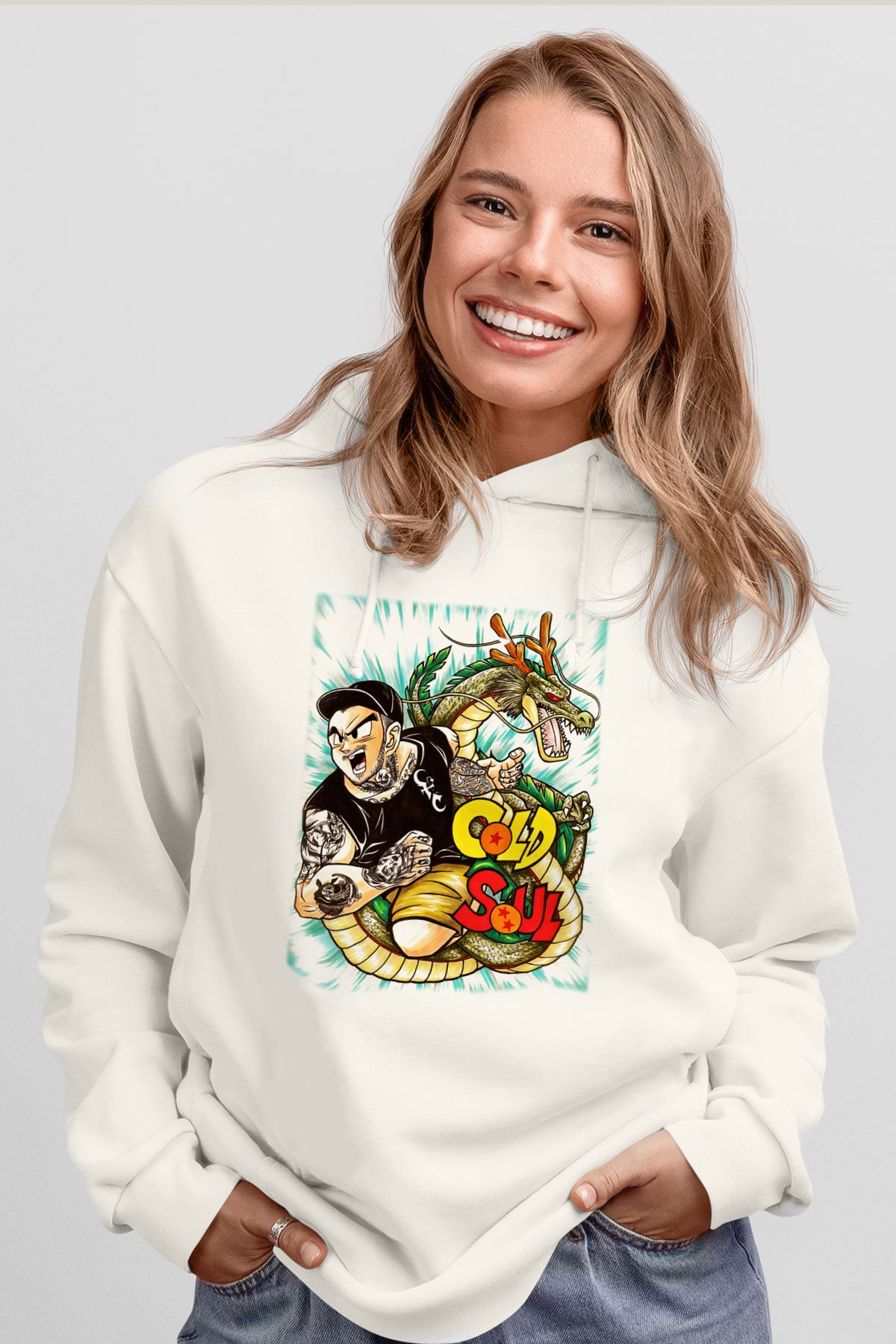 Emmure Beyaz Unisex Kapşonlu Sweatshirt