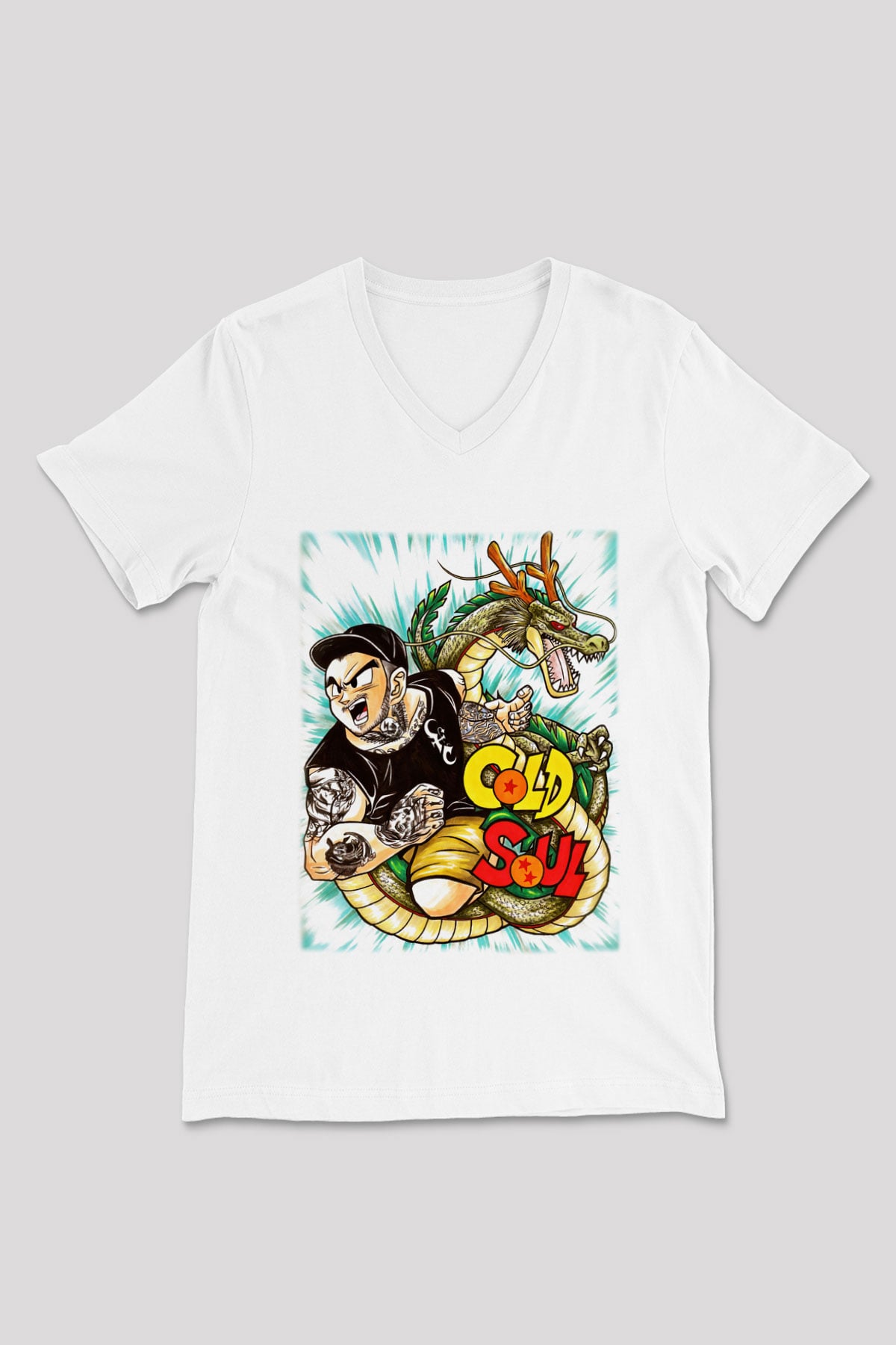 Emmure Beyaz Unisex V Yaka Tişört T-Shirt