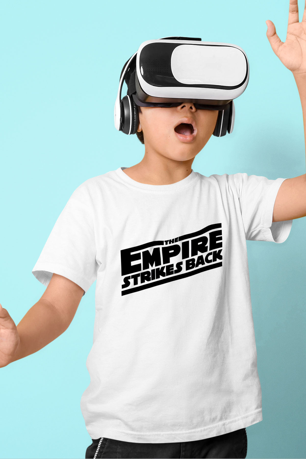 Empire Strikes Back Baskılı Beyaz Unisex Çocuk Tişört