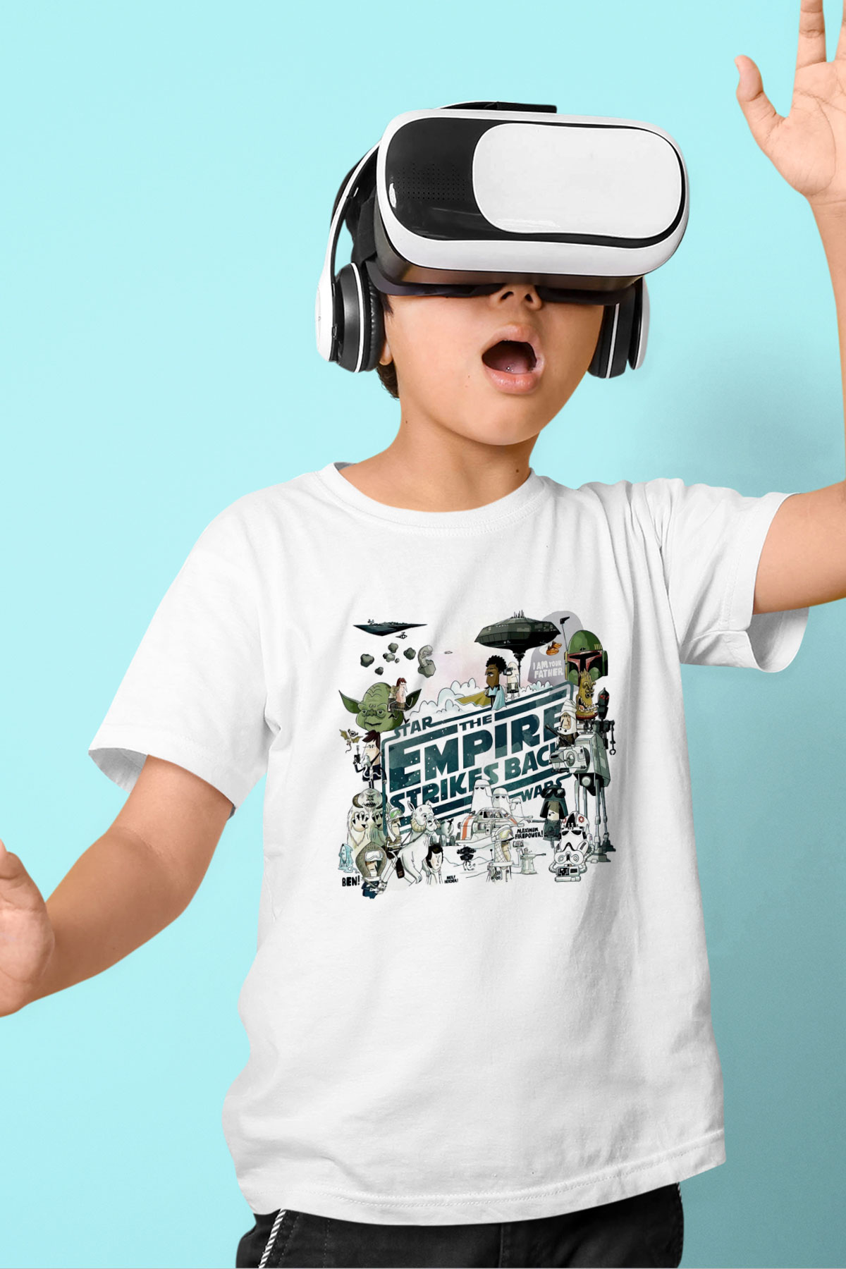 Empire Strikes Back Beyaz Unisex  Çocuk Tişört