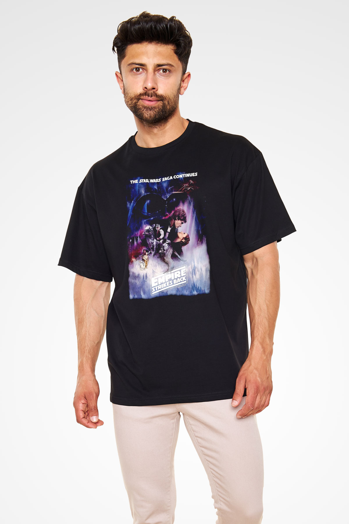 Empire Strikes Back Siyah Oversize Tişört