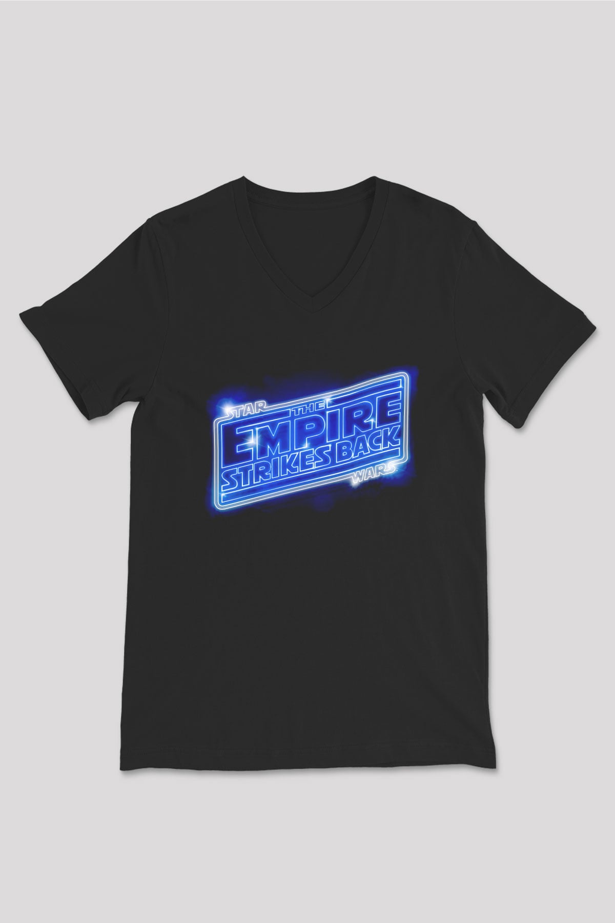 Empire Strikes Back Siyah Unisex  V Yaka Tişört