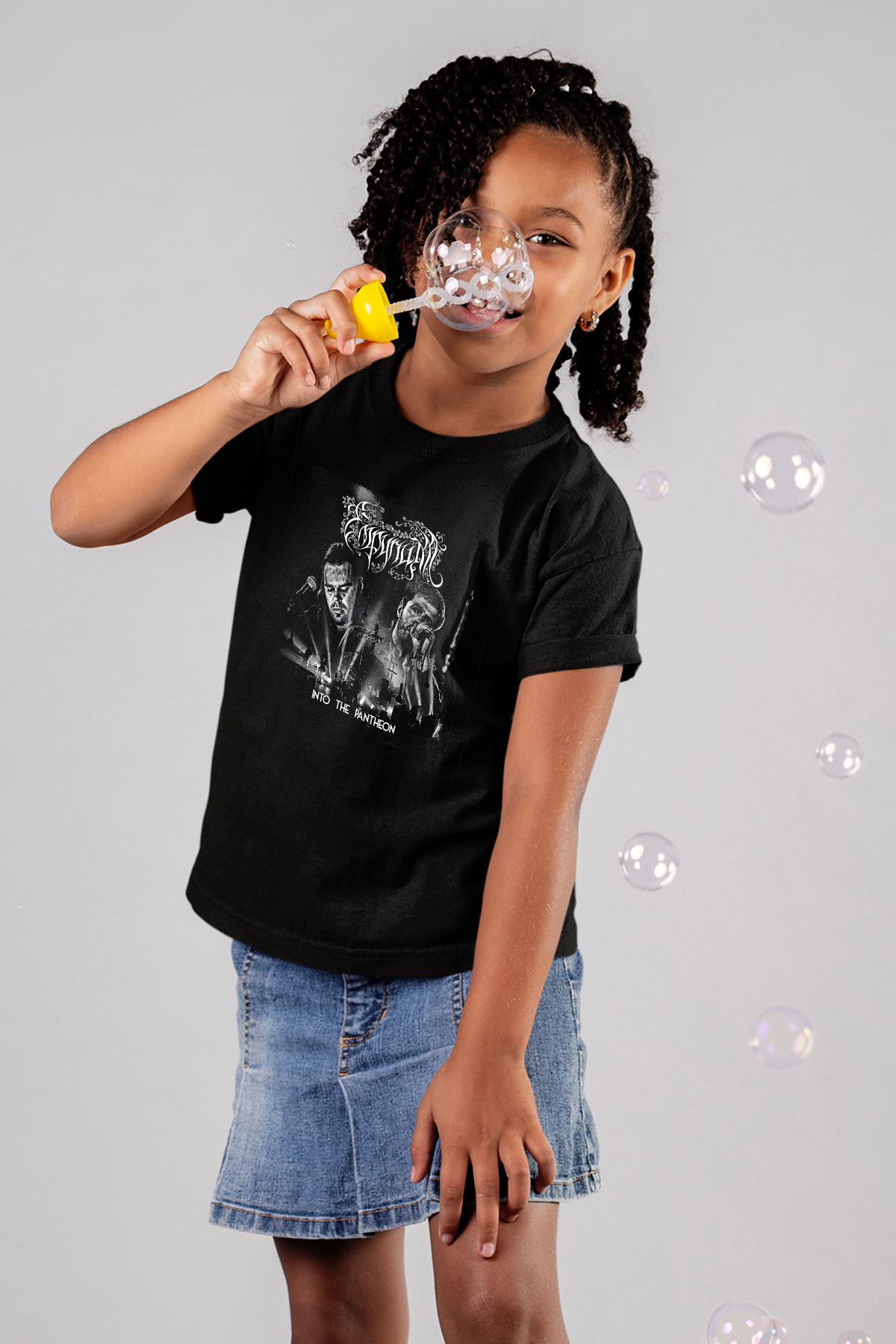 Empyrium Baskılı Unisex Siyah Çocuk Tişört - Tshirt