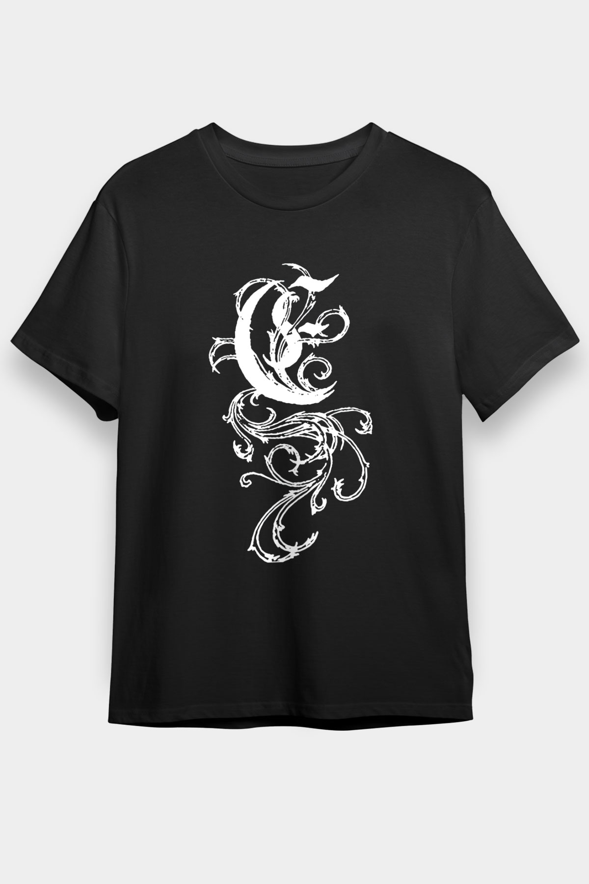 Empyrium Baskılı Unisex Siyah Tişört - Tshirt