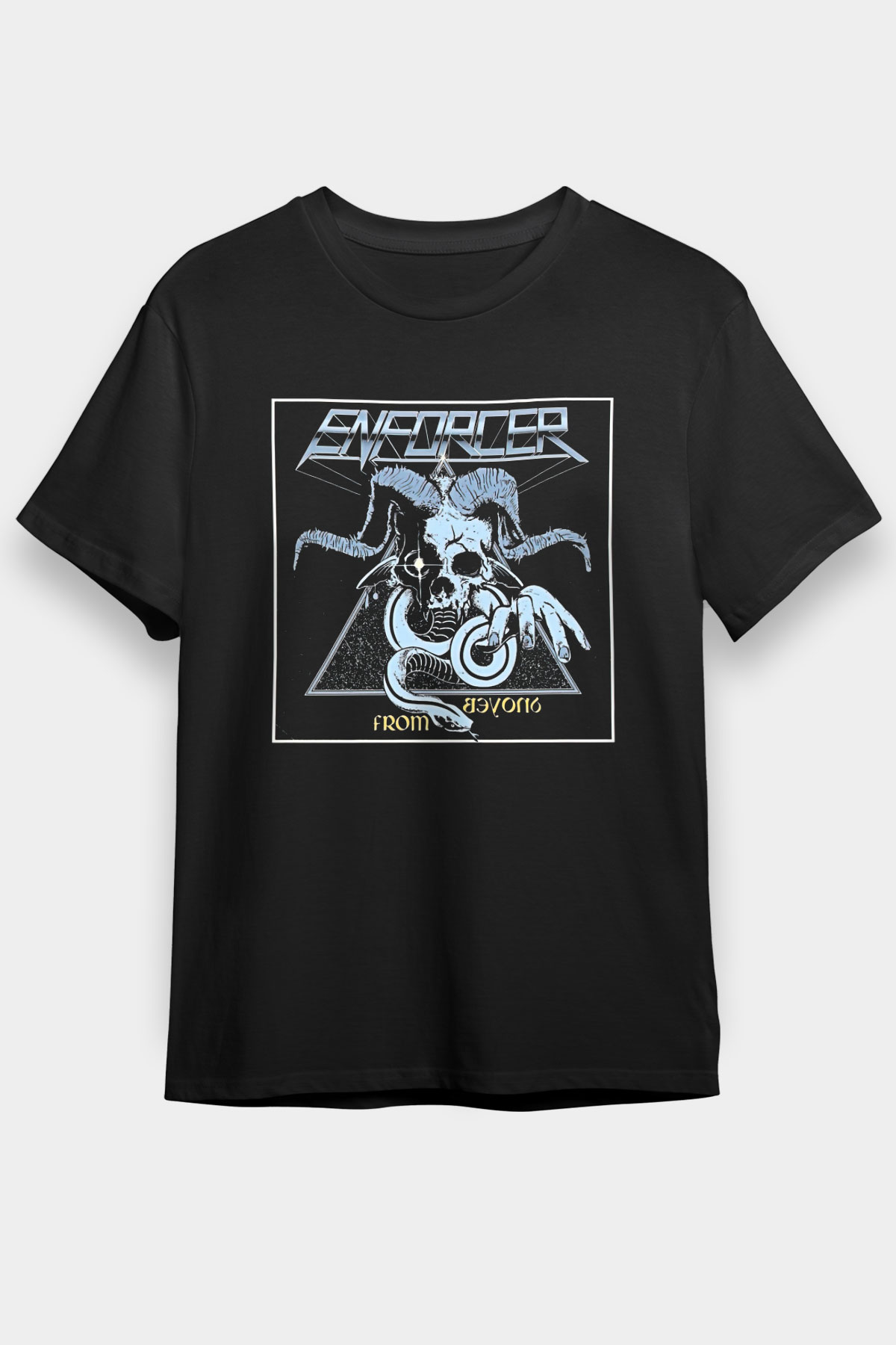 Enforcer Baskılı Unisex Siyah Tişört - Tshirt