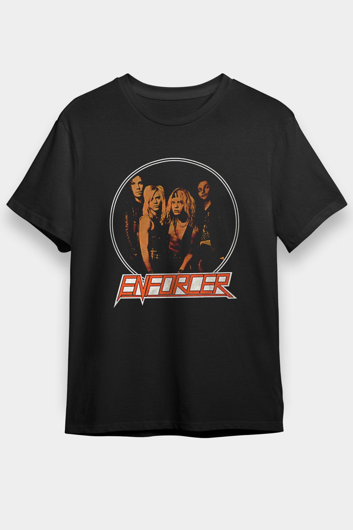 Enforcer Baskılı Unisex Siyah Tişört - Tshirt