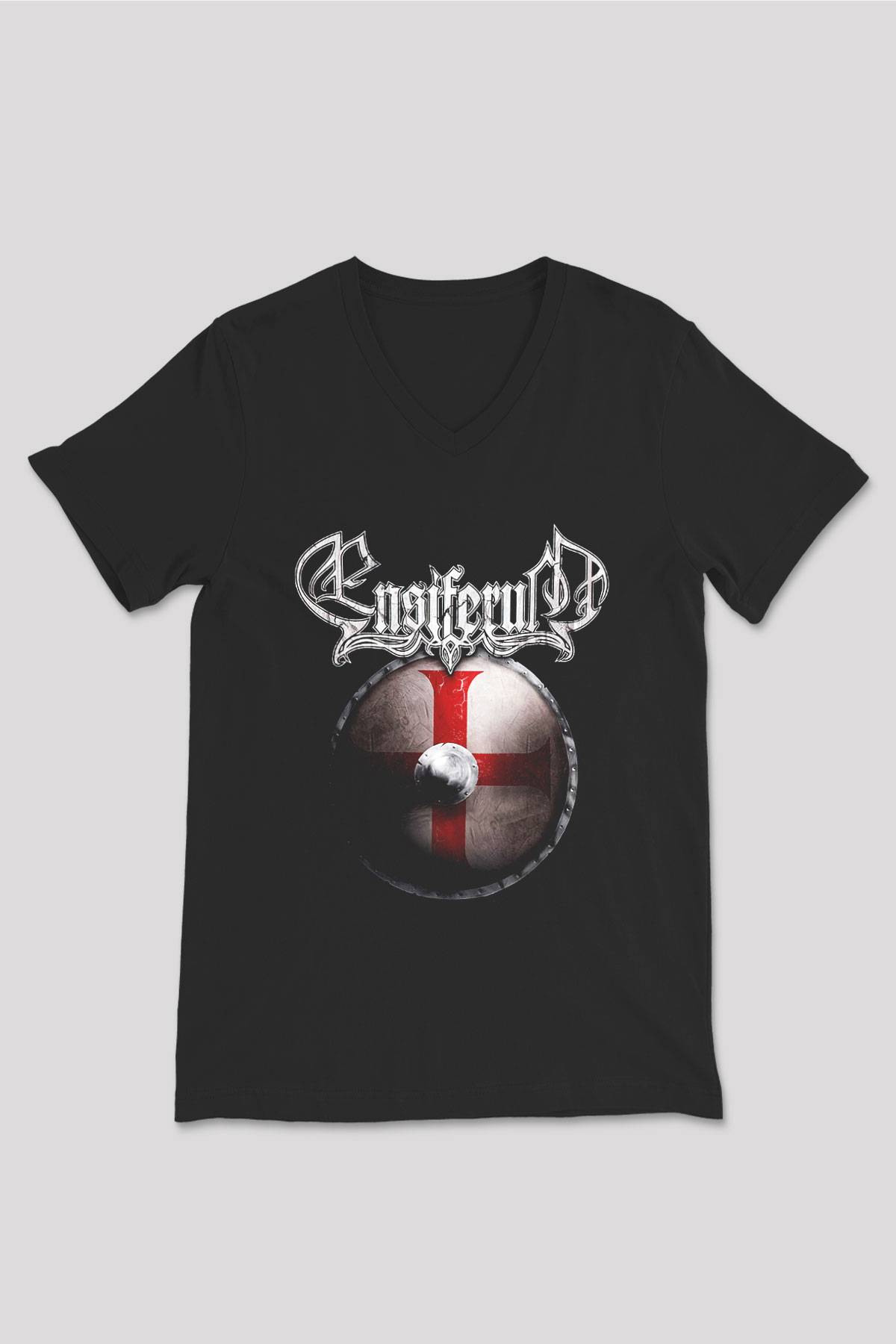 Ensiferum Siyah Unisex V Yaka Tişört T-Shirt