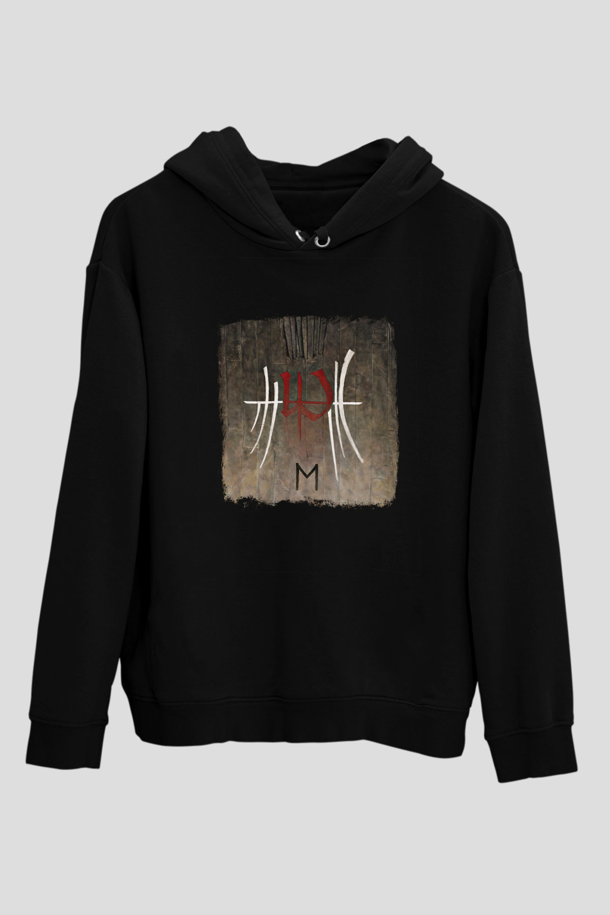 Enslaved Baskılı Unisex Siyah Hoodie