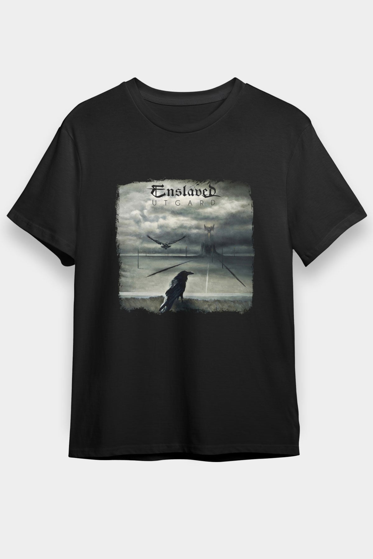 Enslaved Baskılı Unisex Siyah Tişört