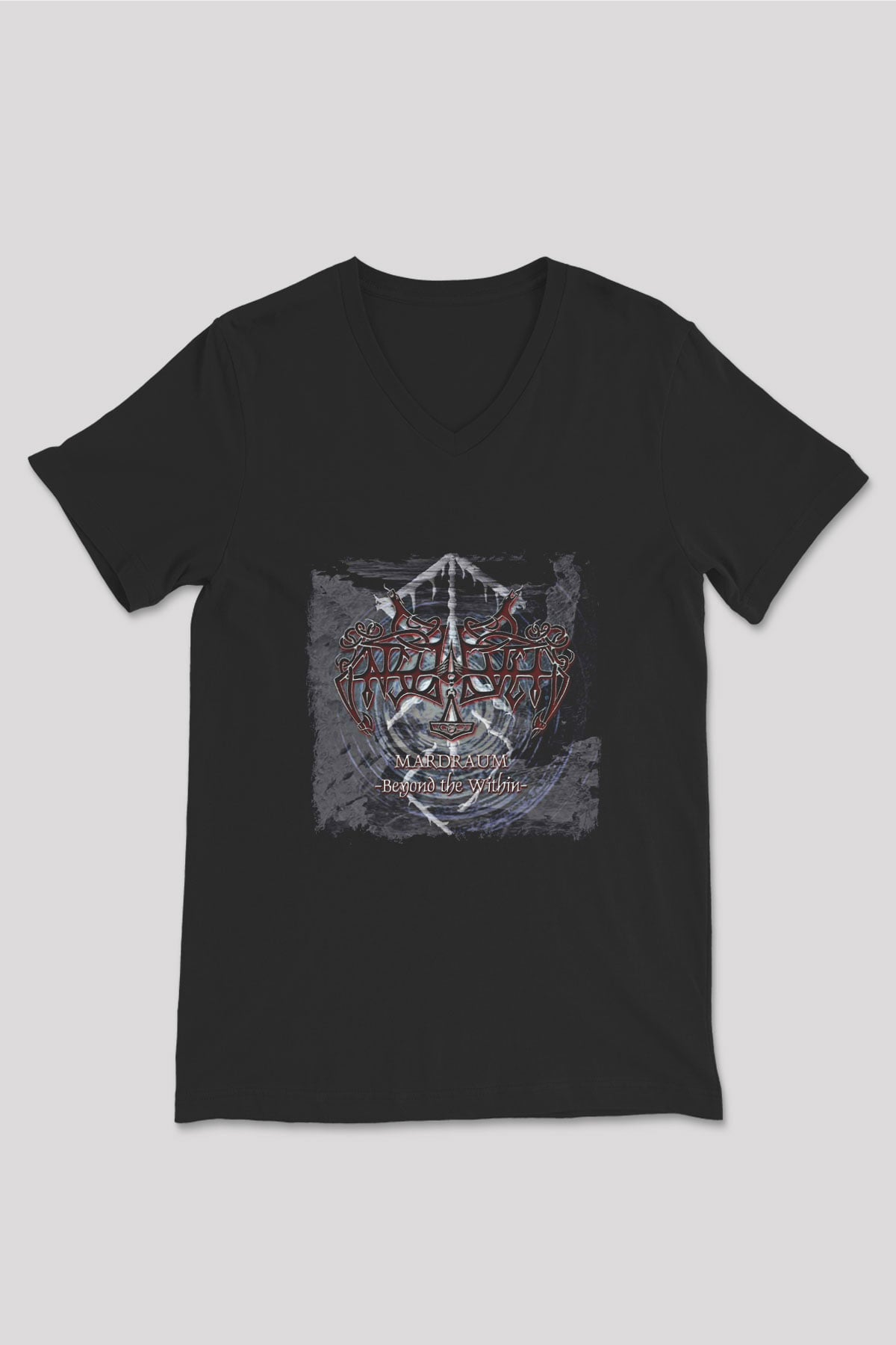 Enslaved Baskılı Unisex Siyah V Yaka Tişört