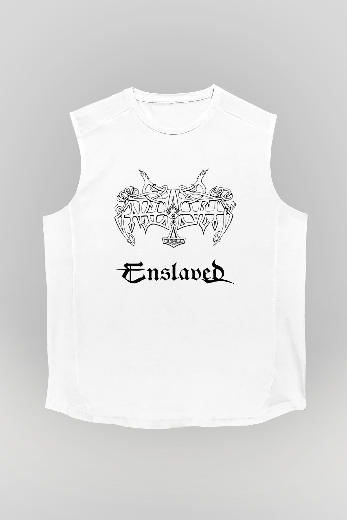 Enslaved Beyaz Unisex Kolsuz Tişört