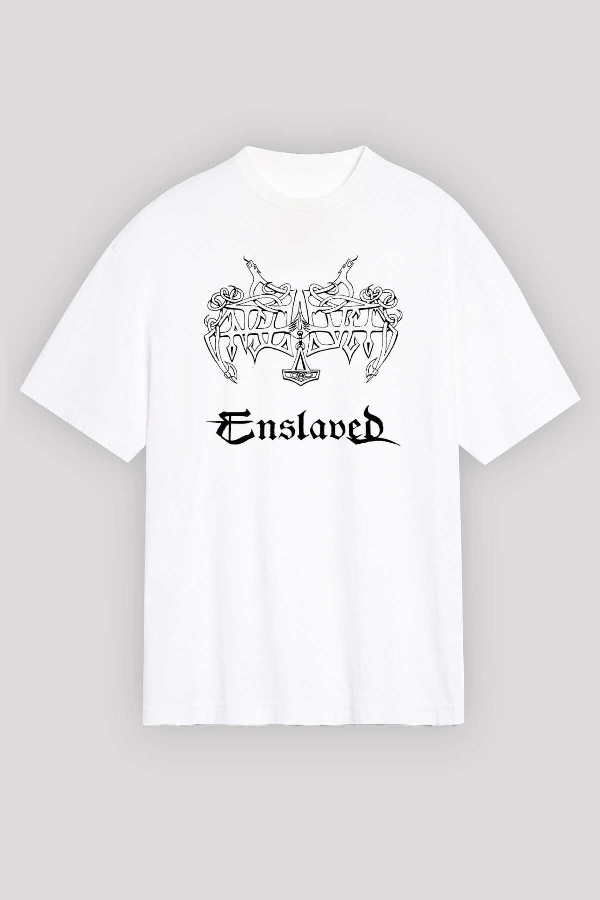 Enslaved Beyaz Unisex Oversize Tişört T-Shirt