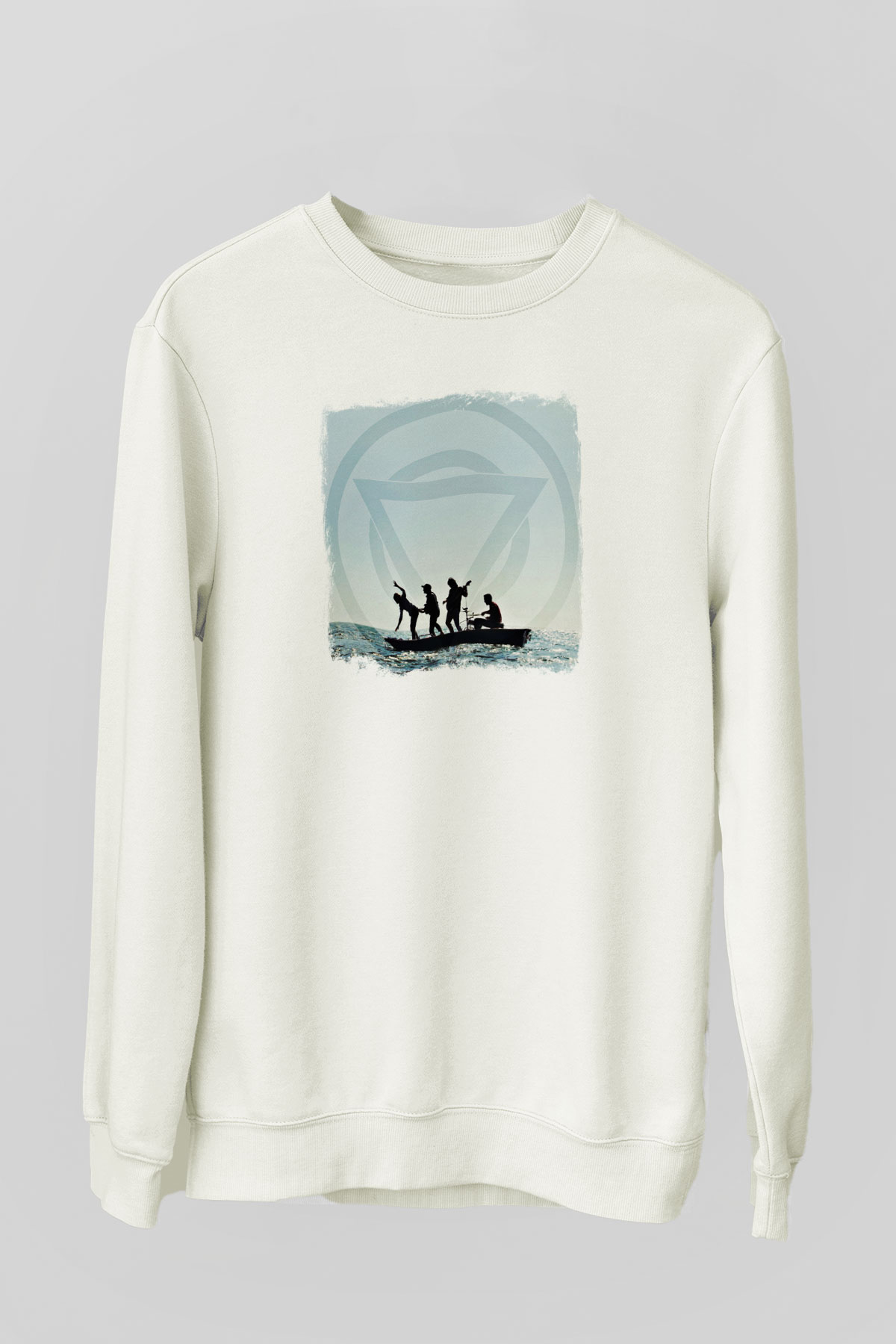 Enter Shikari Baskılı Unisex Beyaz Sweatshirt