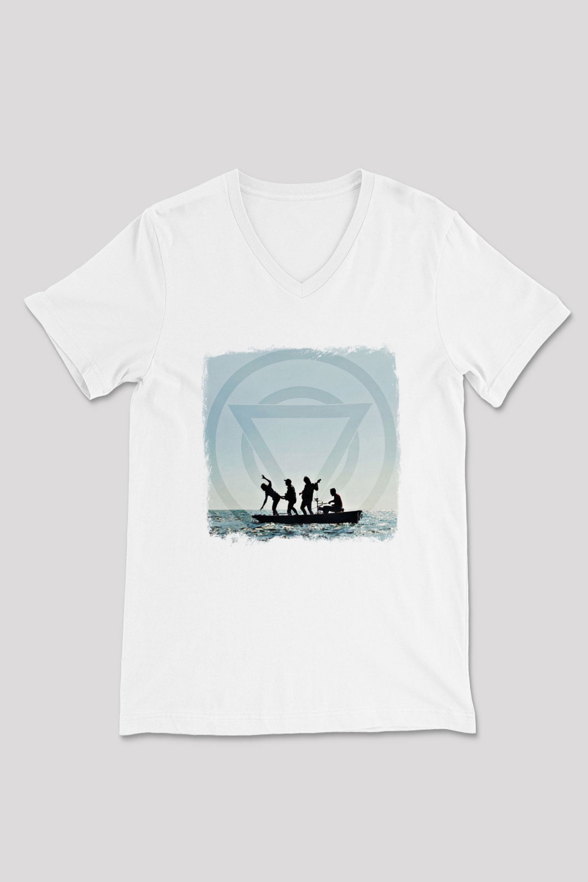Enter Shikari Baskılı Unisex Beyaz V Yaka Tişört