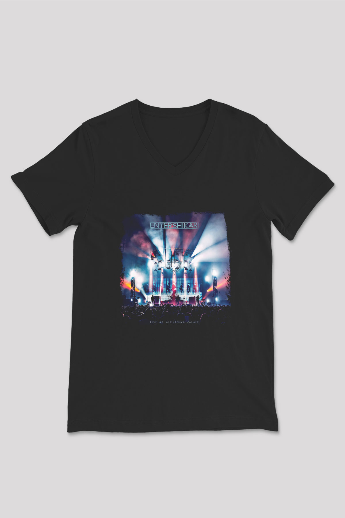 Enter Shikari Baskılı Unisex Siyah V Yaka Tişört